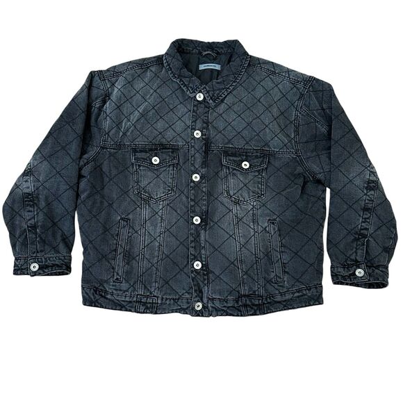 Maniere De Voir Women’s Black Diamond Pattern Button Front Jacket Size M/L - Picture 5 of 9